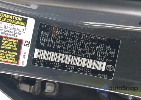 2025 Toyota Camry Se z USA, uszkodzony, nr VIN 4T1DAACK8SU575746